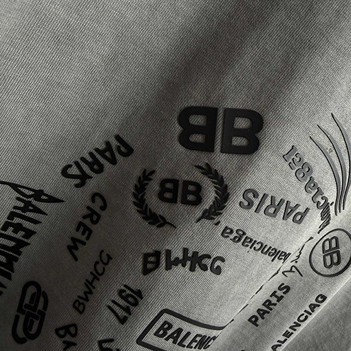 バレンシアガ Balenciaga シリコンプリントウォッシュ＆ダメージクルーネック半袖Tシャツ