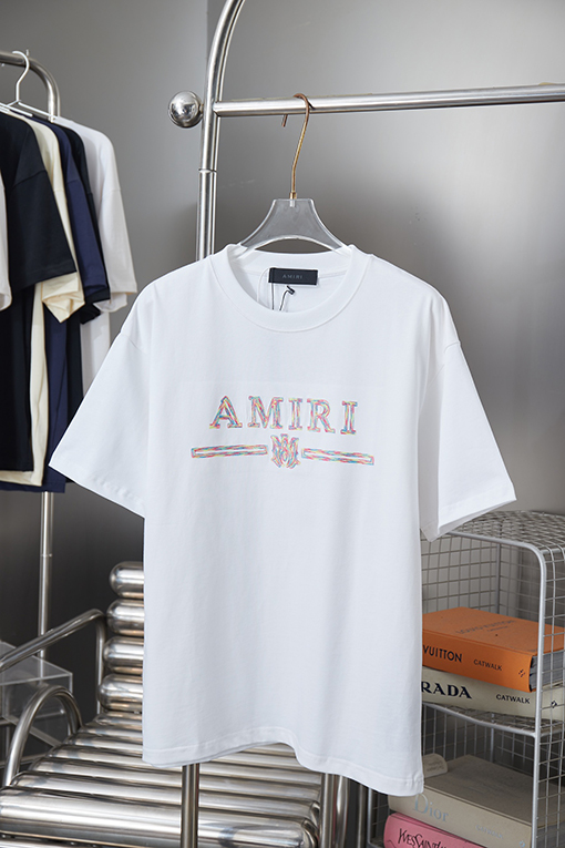 アミリスーパーコピー 新モデル刺繍レターロゴ半袖Tシャツ