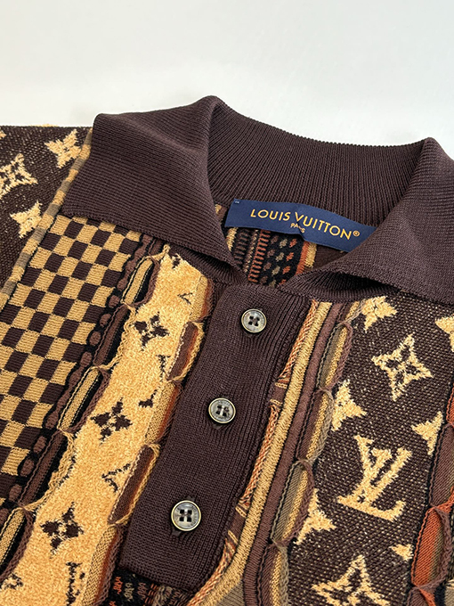 ルイヴィトン NIGO とのコラボレーション モノグラムジャカードニット 半袖ポロシャツ