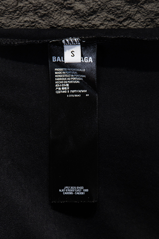 バレンシアガスーパーコピー Balenciaga クラシックウォッシュのダメージホワイトインクダイレクトプリント半袖Tシャツ