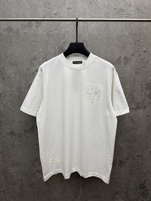 クロムハーツ スパンコール刺繍入り変色の半袖Tシャツ