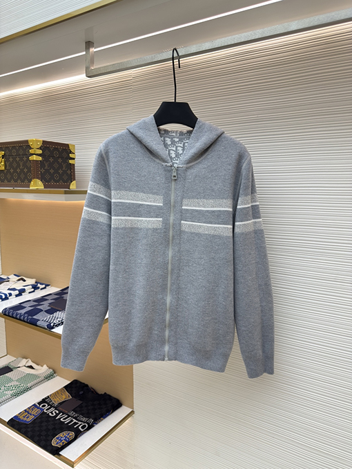 ディオール 両面カシミヤジップアップフード付きジャケット
