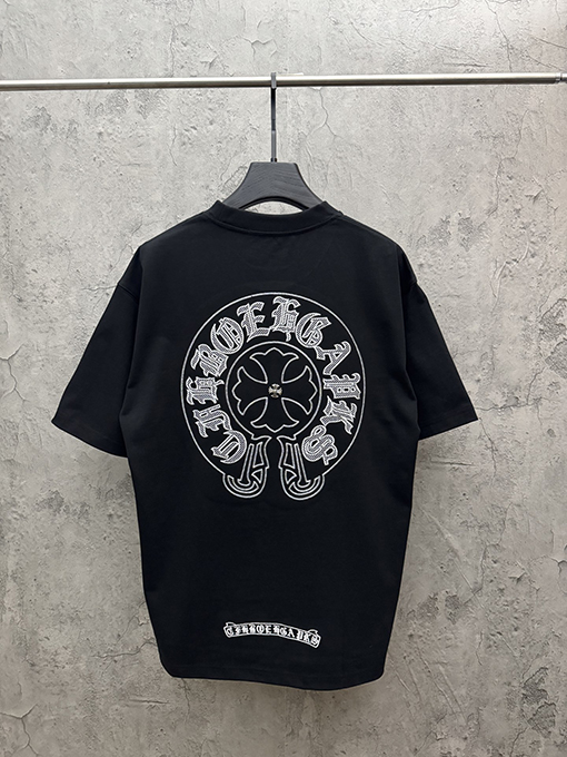 クロムハーツ デパートで売っているアメリカンスタイルのレーザー刺繍入り半袖Tシャツ