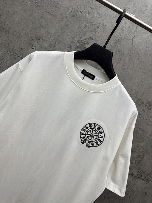 クロムハーツ デパートで売っているアメリカンスタイルのレーザー刺繍入り半袖Tシャツ