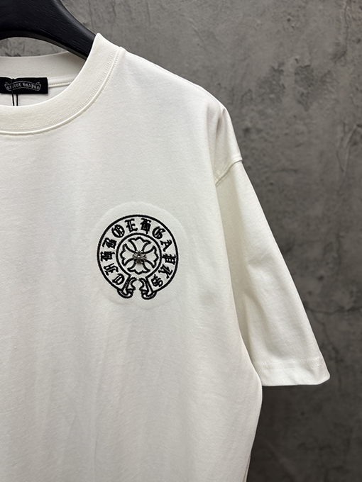 クロムハーツ デパートで売っているアメリカンスタイルのレーザー刺繍入り半袖Tシャツ