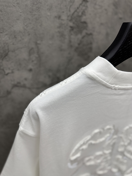 バレンシアガ BALENCIAGA ダイレクトプリントのタッセルアップリケ刺繍入り半袖Tシャツ