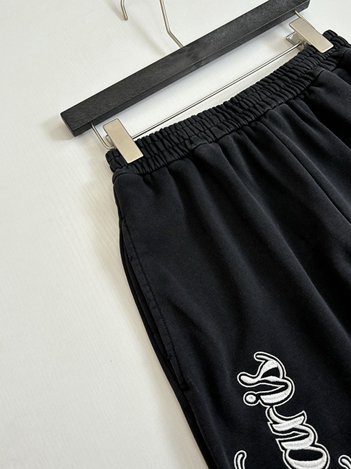 バレンシアガスーパーコピー BALENCIAGA 3B FOOTBALL BAGGY ドライフリースレターロゴ刺繍り伸縮ウエストストレートレッグスウェットパンツ