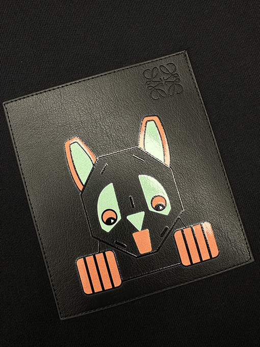 ロエベコピー コラボレーションレザーパッチポケットパーカー