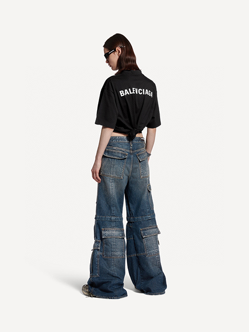 バレンシアガコピー Balenciaga 反射ロゴプリント入り半袖Tシャツ