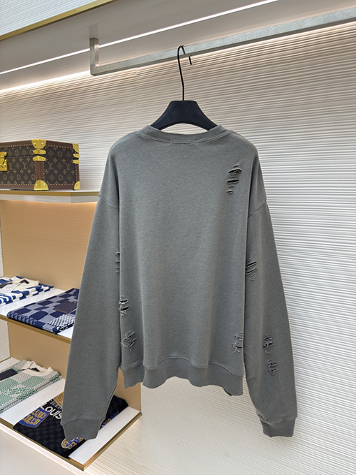 アクネストゥディオズ Acne Studios ダメージのロゴ入りスウェットシャツ