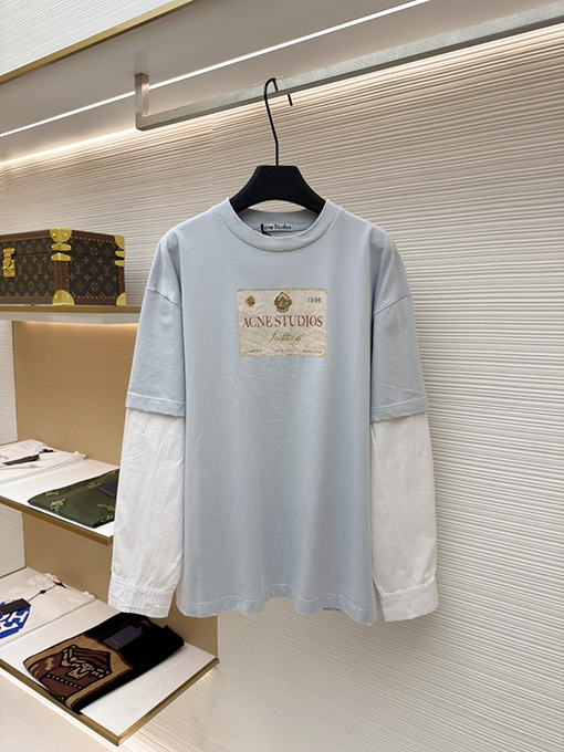 アクネストゥディオズ Acne Studios コインと文字のフェイクツーピース長袖シャツ