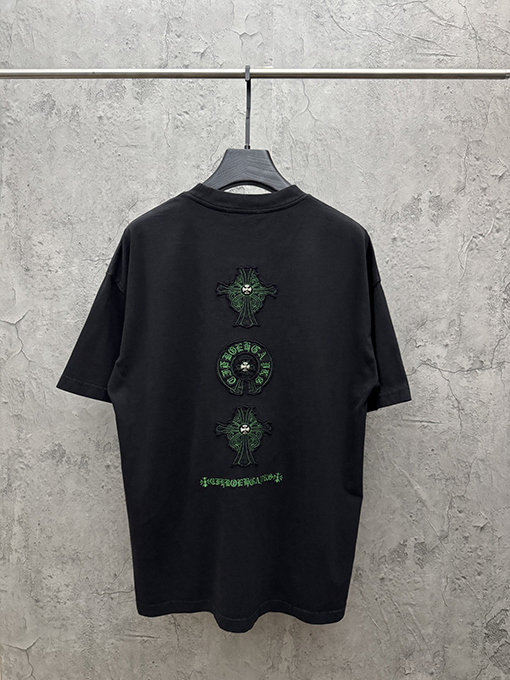 クロムハーツ アメリカンスタイルのアップリケ刺繍りカップル半袖Tシャツ