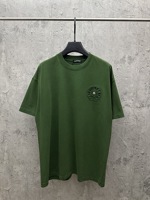 クロムハーツ アメリカンスタイルのアップリケ刺繍りカップル半袖Tシャツ