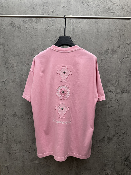 クロムハーツ アメリカンスタイルのアップリケ刺繍りカップル半袖Tシャツ
