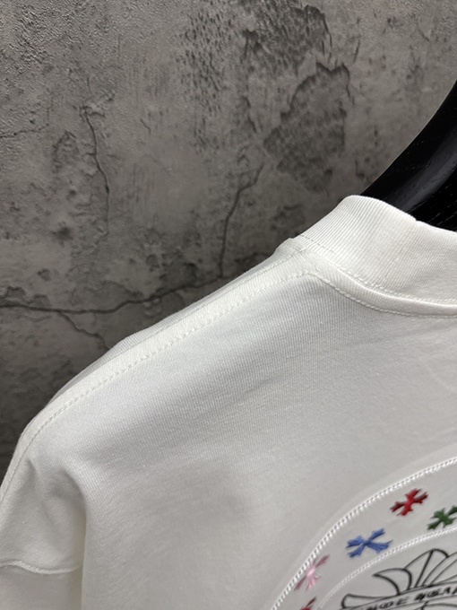 クロムハーツ アメリカンスタイルのアップリケ刺繍りカップル半袖Tシャツ