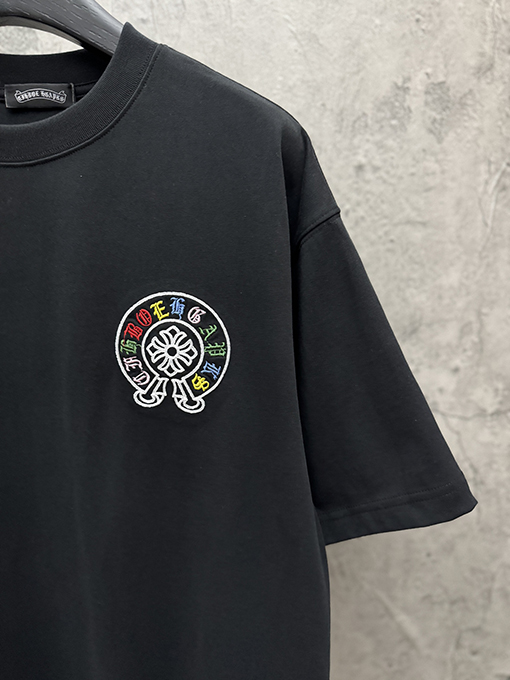 クロムハーツ アメリカンスタイルのアップリケ刺繍りカップル半袖Tシャツ