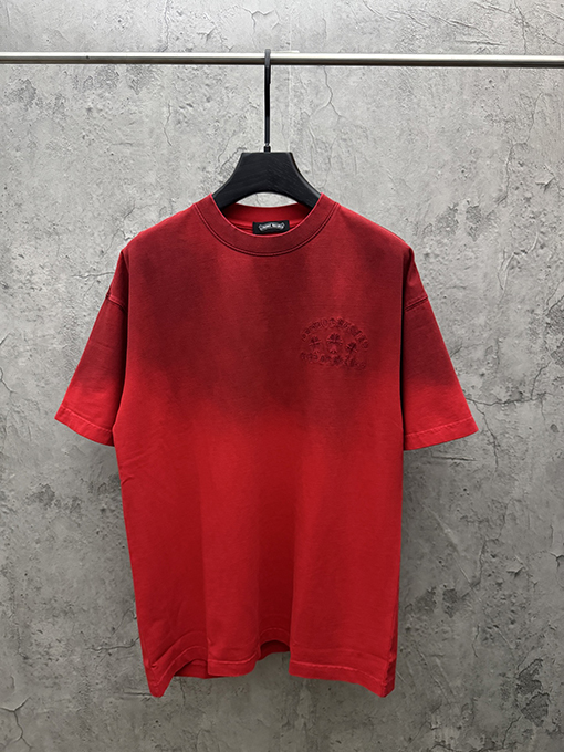 クロムハーツ アメリカンスタイルのウォッシュアップリケ刺繍りカップル半袖Tシャツ