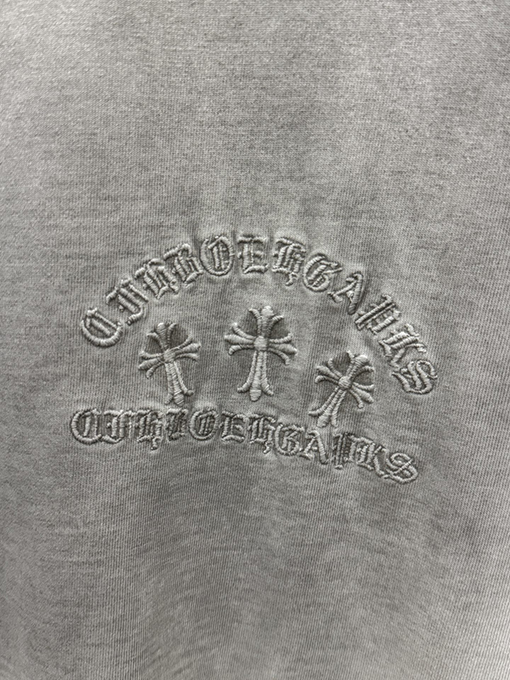 クロムハーツ アメリカンスタイルのウォッシュアップリケ刺繍りカップル半袖Tシャツ