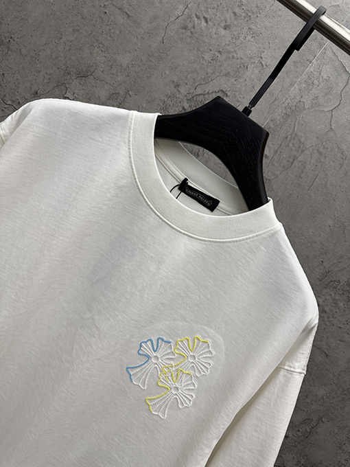 クロムハーツ アメリカンスタイル カラフルな立体の刺繍りカップル半袖Tシャツ
