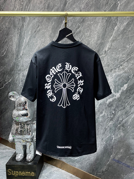 クロムハーツコピー レターカラーロングレタークロススリーブの半袖Tシャツ