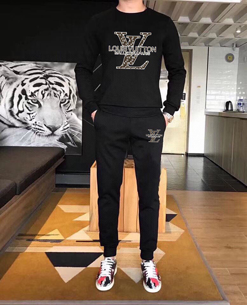ルイヴィトンスーパーコピー LV 新モデル人気のトレンドクルーネックのスウェットシャツとパンツのセット