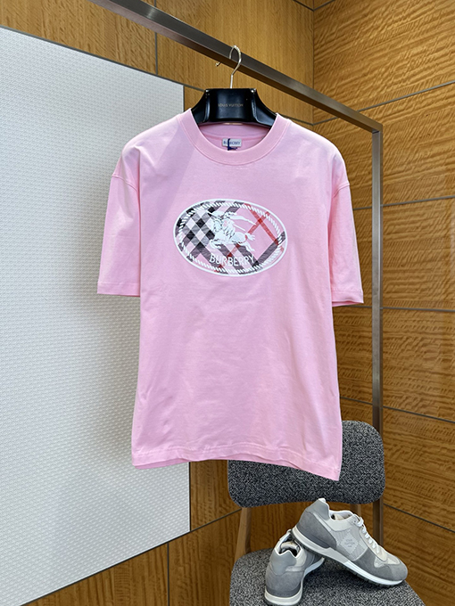 バーバリー 乗馬騎士ロゴ入りチェック柄プリント半袖Tシャツ