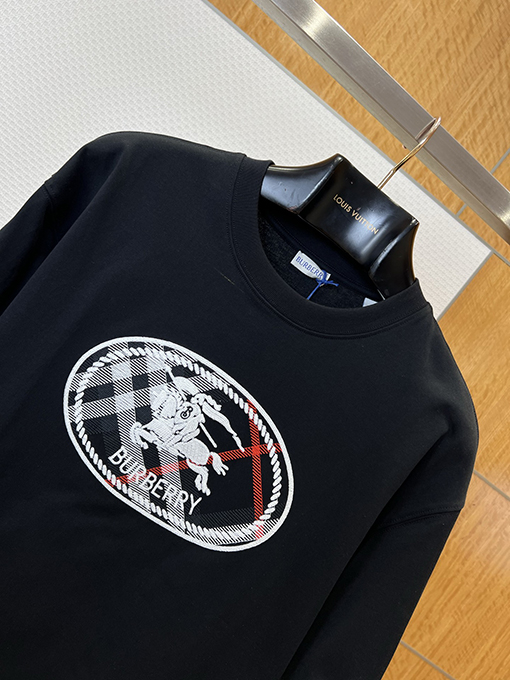 バーバリー 乗馬騎士ロゴ入りチェック柄プリント半袖Tシャツ