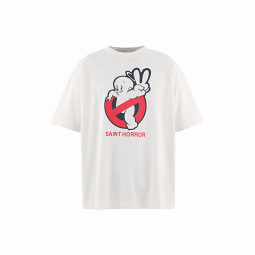 セントマイケルコピー SAINT HORROR ヴィンテージ風ダメージの半袖Tシャツ