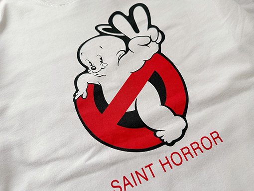 セントマイケルコピー SAINT HORROR ヴィンテージ風ダメージの半袖Tシャツ