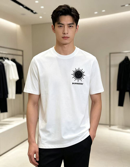バーバリー BURBERRY 太陽の文字刺繍入りクルーネック半袖Tシャツ