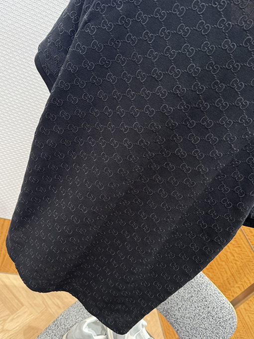 グッチ 全面ジャカードストレッチコットン半袖ポロシャツ