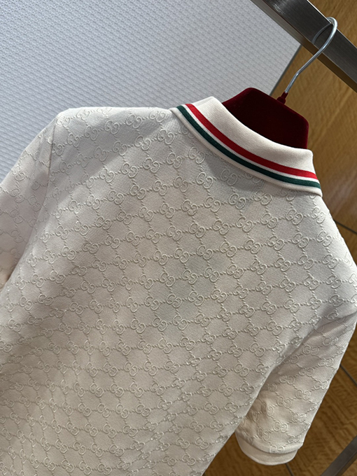 グッチ 新モデル全面ジャカードストレッチコットン半袖ポロシャツ