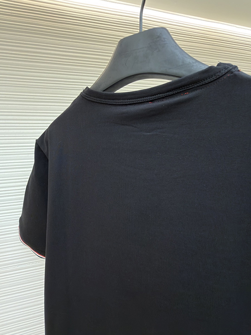 モンクレール ロゴ入りトリコロールトリトリムコットン半袖Tシャツ