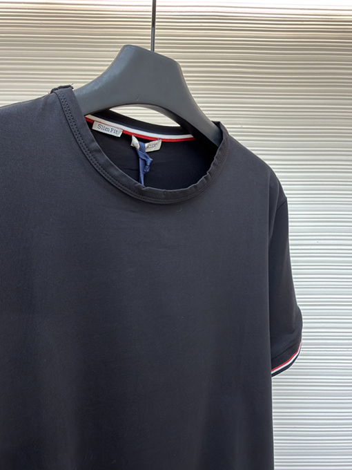 モンクレール ロゴ入りトリコロールトリトリムコットン半袖Tシャツ