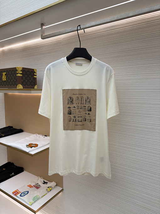 モンクレール プリント入りコットン半袖Tシャツ
