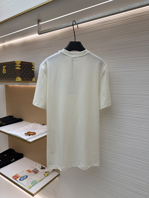 モンクレール ストライプロゴパッチ付き半袖Tシャツ