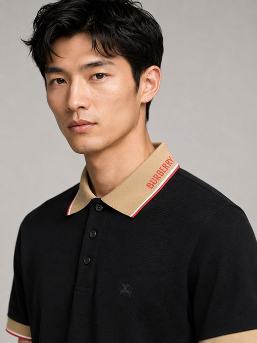 バーバリー BURBERRY レターロゴ入り半袖ポロシャツ