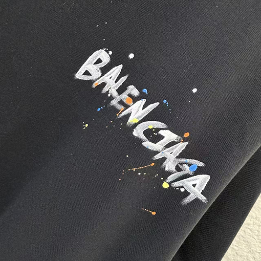 バレンシアガ BALENCIAGA 手描きインクスプラッシュ柄ラウンドネック半袖Tシャツ