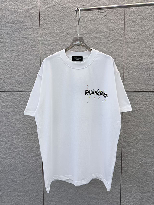 バレンシアガ BALENCIAGA 手描きインクスプラッシュ柄ラウンドネック半袖Tシャツ