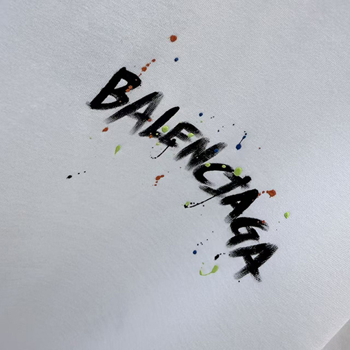 バレンシアガ BALENCIAGA 手描きインクスプラッシュ柄ラウンドネック半袖Tシャツ