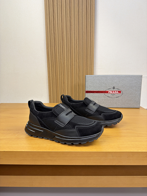 プラダ ナッパレザーメッシュスポーツシューズ 