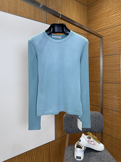 アクネストゥディオズコピー Acne Studios 1996 レディースレタープリント入りウォッシュリブ編み長袖シャ​​ツ