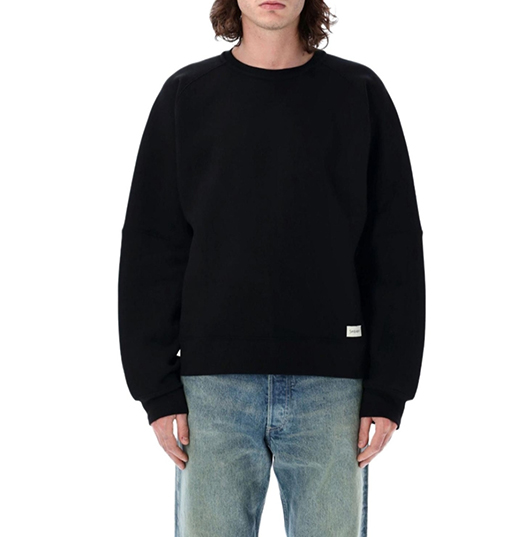 サンローラン SAINT LAURENT 裾にタグ付きクルーネックのスウェットシャツ