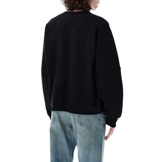 サンローラン SAINT LAURENT 裾にタグ付きクルーネックのスウェットシャツ