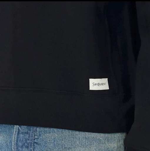 サンローラン SAINT LAURENT 裾にタグ付きクルーネックのスウェットシャツ