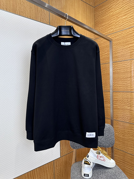 サンローラン SAINT LAURENT 裾にタグ付きクルーネックのスウェットシャツ