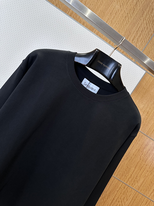 サンローラン SAINT LAURENT 裾にタグ付きクルーネックのスウェットシャツ