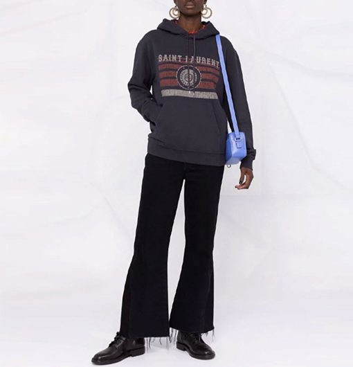 サンローラン SAINT LAURENT レトロなバッジプリントパーカー