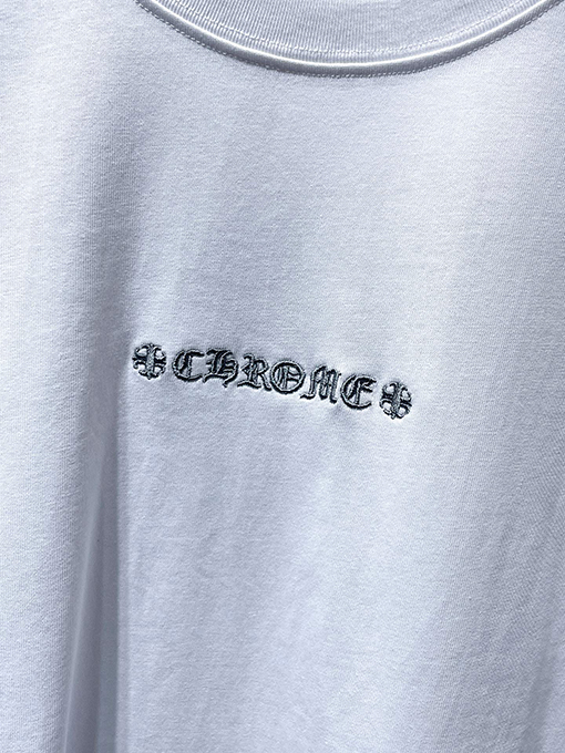 クロムハーツ サンスクリット語の刺繍と大剣のアップリケパッチワーク長袖シャツ
