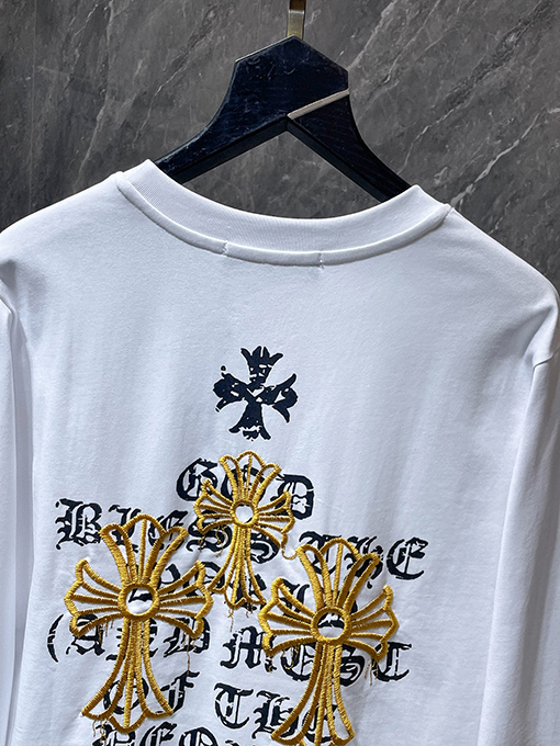 クロムハーツスーパーコピー クロス刺繍入りの長袖シャツ